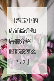 淘宝中的店铺简介和店铺介绍一般都该怎么写?