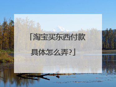 淘宝买东西付款具体怎么弄?