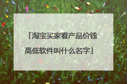 淘宝买家看产品价钱高低软件叫什么名字