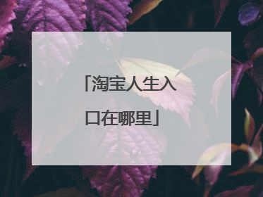 淘宝人生入口在哪里