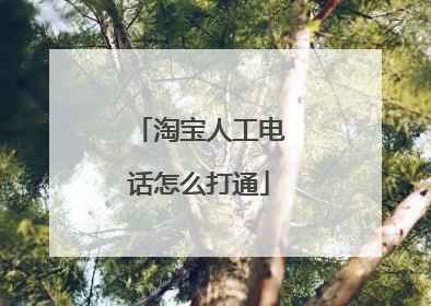 淘宝人工电话怎么打通