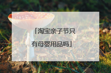 淘宝亲子节只有母婴用品吗