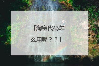 淘宝代码怎么用呢??