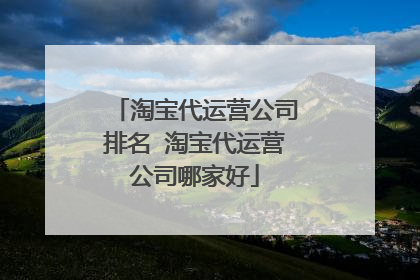 淘宝代运营公司排名 淘宝代运营公司哪家好