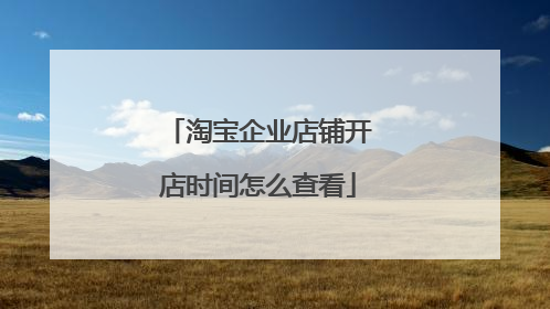 淘宝企业店铺开店时间怎么查看