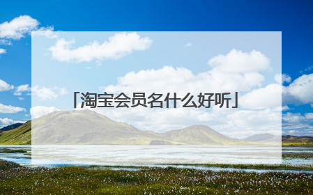 淘宝会员名什么好听