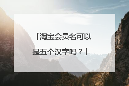 淘宝会员名可以是五个汉字吗?