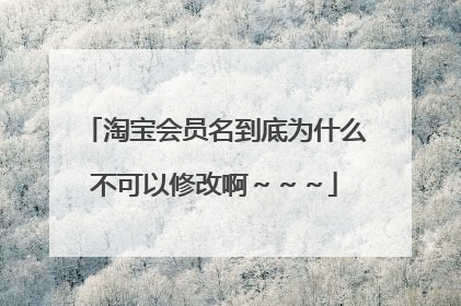 淘宝会员名到底为什么不可以修改啊~~~
