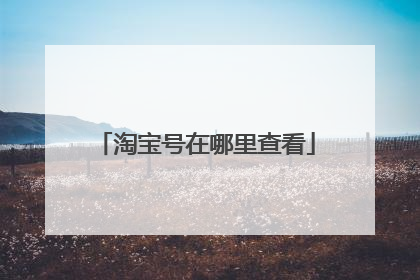 淘宝号在哪里查看