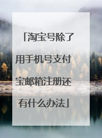 淘宝号除了用手机号支付宝邮箱注册还有什么办法