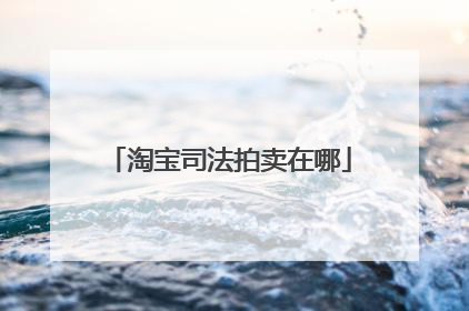 淘宝司法拍卖在哪