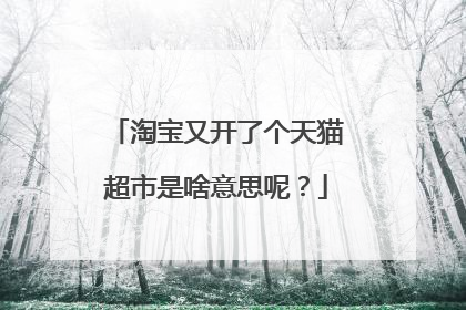 淘宝又开了个天猫超市是啥意思呢?