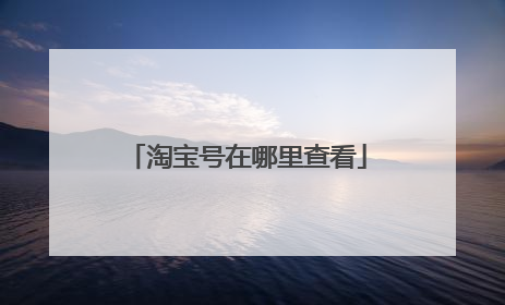 淘宝号在哪里查看