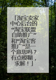 淘宝卖家中心后台的“淘宝联盟自助推广”和“淘宝客推广”是一个意思吗？有点模糊，求解！