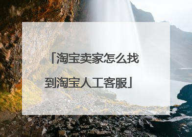 淘宝卖家怎么找到淘宝人工客服