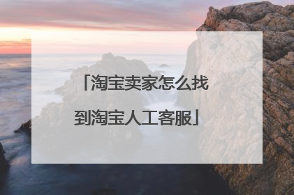淘宝卖家怎么找到淘宝人工客服