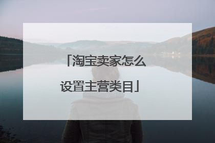 淘宝卖家怎么设置主营类目