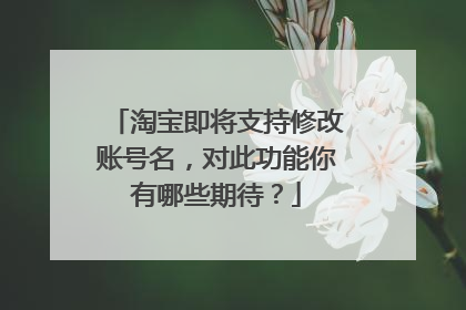 淘宝即将支持修改账号名,对此功能你有哪些期待?