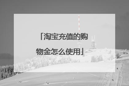 淘宝充值的购物金怎么使用
