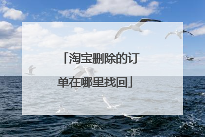 淘宝删除的订单在哪里找回