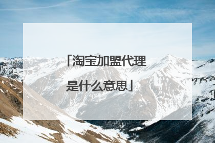 淘宝加盟代理是什么意思