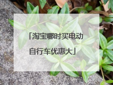 淘宝哪时买电动自行车优惠大
