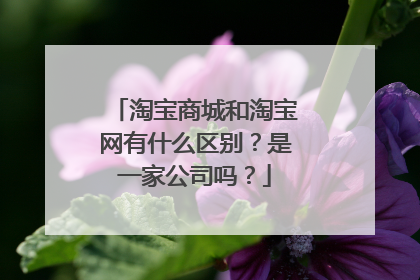 淘宝商城和淘宝网有什么区别?是一家公司吗?