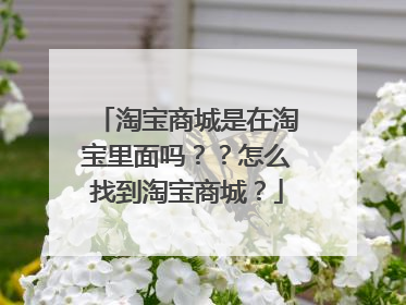 淘宝商城是在淘宝里面吗？？怎么找到淘宝商城？