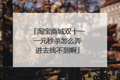 淘宝商城双十一 一元秒杀怎么弄 进去找不到啊