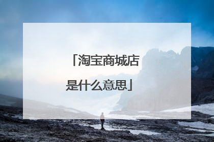 淘宝商城店是什么意思