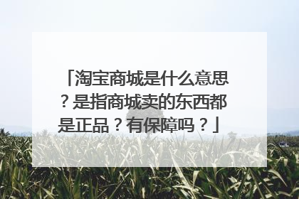 淘宝商城是什么意思?是指商城卖的东西都是正品?有保障吗?