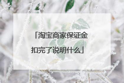 淘宝商家保证金扣完了说明什么