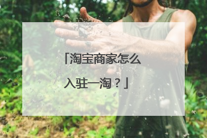 淘宝商家怎么入驻一淘？