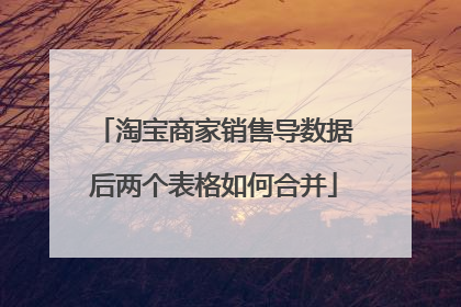 淘宝商家销售导数据后两个表格如何合并
