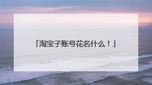 淘宝子账号花名什么!