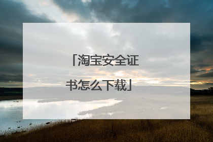 淘宝安全证书怎么下载