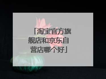 淘宝官方旗舰店和京东自营店哪个好