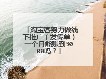 淘宝客努力做线下推广(发传单)一个月能赚到3000吗?