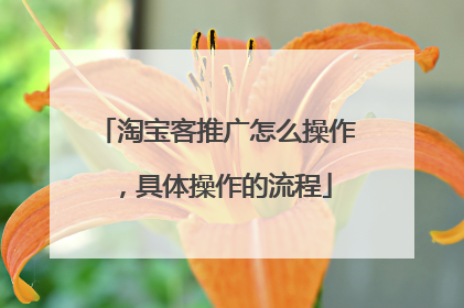 淘宝客推广怎么操作,具体操作的流程
