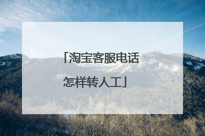 淘宝客服电话怎样转人工