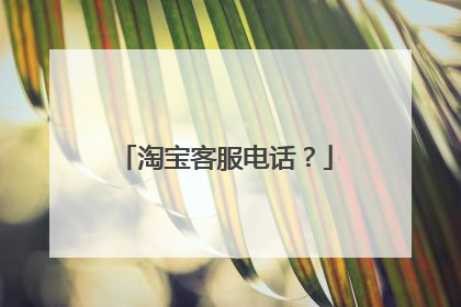 淘宝客服电话?