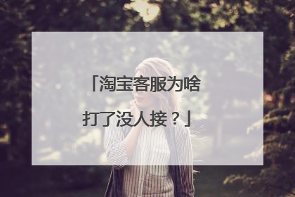 淘宝客服为啥打了没人接？