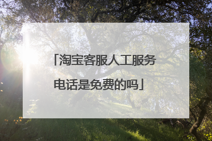 淘宝客服人工服务电话是免费的吗