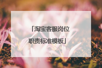 淘宝客服岗位职责标准模板