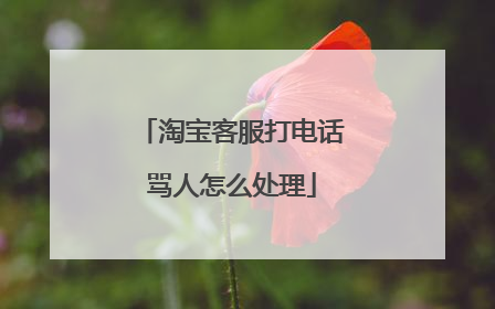 淘宝客服打电话骂人怎么处理