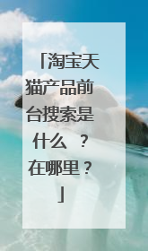 淘宝天猫产品前台搜索是什么 ?在哪里?