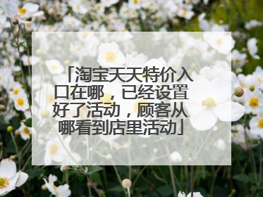 淘宝天天特价入口在哪，已经设置好了活动，顾客从哪看到店里活动