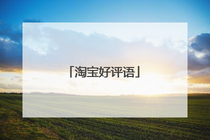 淘宝好评语