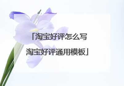 淘宝好评怎么写 淘宝好评通用模板