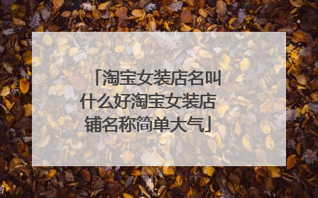 淘宝女装店名叫什么好淘宝女装店铺名称简单大气